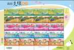 2011 Railway Branch Lines Stamps Sheet Tourist Train Sky Lantern Farm Flower Railroad Locomotive Bird - Erdöl