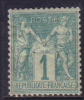 1c Sage Vert Type I (N/B) Neuf * Aspect TB (Y&T N° 61, Cote: 200€) - 1876-1878 Sage (Type I)