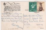 Timbre Yvert N° 464 , 586 / CP, Carte , Postcard Du Caire Pour Les USA - Cartas & Documentos