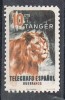 Sello Huerfanos Telegrafos TANGER 10 Cts Leon. Lion * - Beneficiencia (Sellos De)