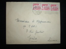 LETTRE POUR ETRANGER TYPE MARIANNE DE GANDON 6 F BANDE DE 3 OBL. MECANIQUE 30-VI-48 PARIS 91 (75) - 1945-54 Marianne (Gandon)