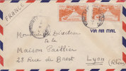 Tres Belle  Lettre LIBAN, Fiscal Au Verso  Beyrouth-Lyonl/491. - Lettres & Documents