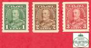 Canada # 228, 229, 230 Scott - Unitrade - Mint - Set Of 3 - George V Coil - Dated: 1935 - Ungebraucht