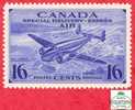 Canada # CE1 Scott - Unitrade - Mint - 16 Cents - Air Mail Special Delivery - Airplane - Dated: 1942-43 / Avion - Aéreo