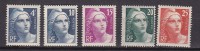 M2718 - FRANCE Yv N°725/28 ** + 729 * - 1945-54 Marianne (Gandon)