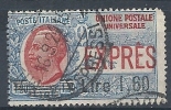 1924-25 REGNO USATO ESPRESSO SOPRASTAMPATO 1,60 LIRE - RR9591 - Posta Espresso