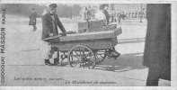 75 PARIS LES PETITS METIERS PARISIENS CARTE DEMI FORMAT LE MARCHAND DE MARRONS  PUBLICITE CHOCOLAT MASSON - Ambachten In Parijs