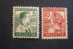 SWITZERLAND  1915 PROJEVENTUTE   YVERT 149/150   ZUMST PJ 2/3   MICHEL  128/29       MNH **      (P60-NVT) - Unused Stamps
