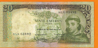 PORTUGAL 20 Escudos Chapa 7 [Santo António] P#167 26/05/1964 Usagé - Portogallo