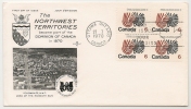 CANADA - THE NORTHWEST TERRITORIES - 1970  FDC - BLOCK OF 4  Yvert # 426 - 1961-1970