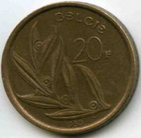 Belgique Belgium 20 Francs 1980 Flamand KM 160 - 20 Francs