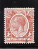 Kenya & Uganda 1922-27 King George V 1c Used - Kenya & Uganda