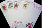 Taiwan 1999 Rose Flower Pre-stamp Postal Cards 4-2 - Brieven En Documenten