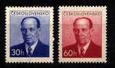 CS 1953 Mi 814-5 Yt 716-717 ** President Zapotocky - Unused Stamps