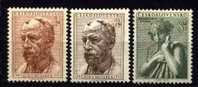 CS 1952 Mi 734-6 ** Yt 640-642, Myslbek Sculptor - Unused Stamps