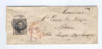 612/18 - Lettre TP Médaillon SOTTEGHEM 1853 Vers STEENHUYZE - WYNHUYZE - Boite Rurale Y ( Porignon = LEEUWERGEM) - Rural Post