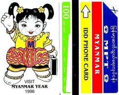 BURMA 100 UNITS GIRL WOMAN 1996 MINT  REVERSE B READ DESCRIPTION CAREFULLY !! - Myanmar