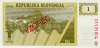## SLOVENIE P1S1 AB 1990 1TOLAR VZOREC(SPECIMEN) UNC - Slovenia
