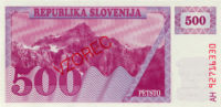 ## SLOVENIE P8S1 AH 1992 500TOLARJEV VZOREC(SPECIMEN) UNC - Slovenia