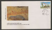 India 1993  HORSE RIDERS...ROCK PAINTING Cover # 30995 Inde Indien - Covers & Documents