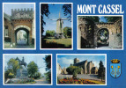 Carte Postale 59. Mont-Cassel  Porte D'Aire Le Moulin  Porte Du Chateau  Foch L'église Trés Beau Plan - Cassel