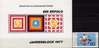 Sporthilfe Jahresblock 1977 BRD 835 Plus Sph Block II ** 9€ WM Eishockey-Spieler Championat Winter Sport Bloc Of Germany - Eishockey