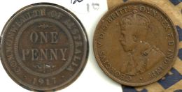 AUSTRALIA 1 PENNY NAME FRONT KGV HEAD 1917 "I" BOMBAY MINT CV.$6AUS READ DESCRIPTION CAREFULLY !!! - Penny