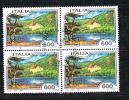 Italia 1994 £. 600 Quartina Turismo Monticchio Potenza Usato Sicuro - Blocks & Sheetlets