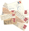 FRANCE TIMBRE OBLITERE SUR FRAGMENT AVEC FLAMME FRANCHISE MILITAIRE LOT DE 11 PIECES - Francobolli  Di Franchigia Militare