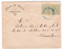 HABANA A BARCELONA. CARTA CON PAREJA ALFONSO XIII II. EDIFIL 116 - Kuba (1874-1898)