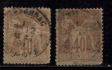 France Used 1876  Peace & Commerce Series, 40c X  2 Diff., Colour Shades,  As Scan - 1876-1878 Sage (Typ I)