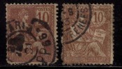 France Used 1876, Mouchon Type, 10c X 2 Diff., As Scan - 1876-1878 Sage (Tipo I)