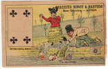 CHROMO Biscuits Ninot & Bastide Lyon Courbe-Rouzet Un Sauvetage Noyé Carte à Jouer 4 De Treifle Chiromancie - Autres & Non Classés