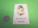 LANVIN - RUMEUR - Carte Parfumée Ancienne - Anciennes (jusque 1960)
