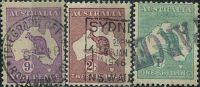 AY0071 Australia 1913 The Kangaroo And Map 3v USED - Used Stamps
