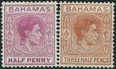 AY0275 Bahamas 1938 George Vi 2v - Bahama's (1973-...)