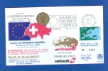 FRANCE ALSACE  N° 0 5 8 1 / 1 0 0 0 TRAITÉE DE MAASTRICHT VOL STRASBOURG-ZURICH 10 .6 .92 PARLEMENT STRASBOURG - Usados