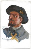 Illustrateur Emile Dupuis Portrait Chasseur Alpin Hartmanskopweiler Alsace Janvier 1915 - Dupuis, Emile