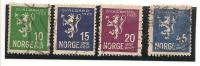 NORVEGE N° 108  à 111 - Used Stamps