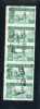 - ESPAGNE ERINNOPHILIE . BANDE VERTICALE DE 5 TIMBRES . CACHET 27/6/45 - Beneficenza