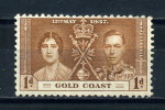 GOLD  COAST      1937      Coronation    1d   Buff    MH - Gold Coast (...-1957)