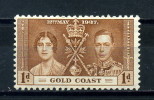 GOLD  COAST      1937      Coronation    1d   Buff    MH - Gold Coast (...-1957)