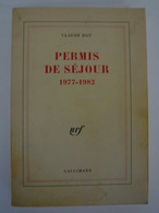 Permis De Séjour 1977-1982 - Autores Franceses