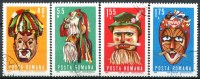 Roumanie - Y&T 2509 à 2512 (o) - Masques - Folklores - Oblitérés