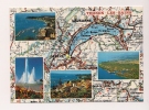 Cp , Carte Géographique , THONON LES BAINS , HAUTE SAVOIE , Carte Michelin N°989 - Carte Geografiche