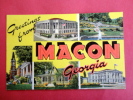 Georgia    Macon    Greetings From Macon  Linen   ====ref 377 - Altri & Non Classificati