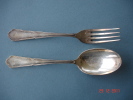 Fourchette+cuillere Metal Argente,orfevre François Frionnet - Silverware