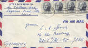USA-Envelope Circulated In 1966-Strip Of 4 Marks (5c George Washington 1962-1966) Unperforated Horizontally - 1961-80