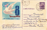 DOVE ,PIGEON PEACE 1962 POSTCARD STATIONERY ENTIER POSTAL  ROMANIA VERY RARE!! - Tauben & Flughühner