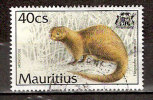 Timbre Maurice 1994 Y&T N°809 (8). Oblitéré. Mangouste. 40Cs. Cote 0.50 € - Mauricio (1968-...)